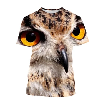 Мода сова печат лятна тениска мъже/жени къс ръкав тениска Топ карикатура тениска плюс размер XXS-6XL