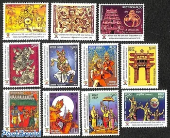 11Pcs/Set New India Post Stamp 2018 Архитектурен танц на обекти на световното наследство Печати MNH