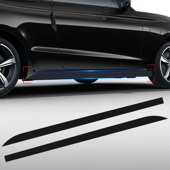 2pc кола врата странична пола кола тяло Decal мода въглеродни влакна стикери за Nissan Seat Skoda Peugeot Mitsubishi SsangYong Hyundai