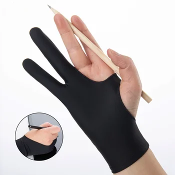 Черна ръкавица против замърсяване с два пръста за таблетен телефон Рисуване Напиши ръкавици за Ipad Pro Air Mini Anti Accidental Contact Gloves