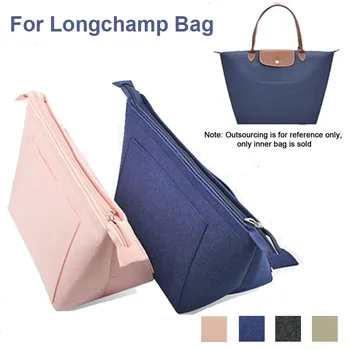 Жените грим организатор филц вмъкване чанта с множество джобове пътуване чанта голям лайнер козметични чанти годни Longchamp чанта
