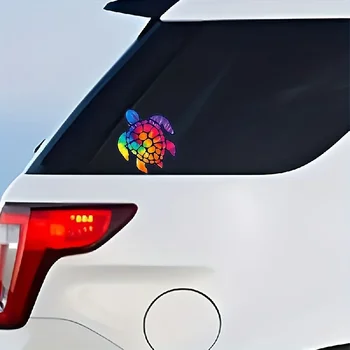 Стикер за кола Маскиране марки acesssories 1pc Уникален Rainbow костенурка отразяващи винил s - перфектен за кола камион прозорец и лаптоп декември