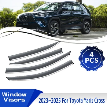 Автомобилни визьори за прозорци за Toyota Yaris Cross GR 2023 2024 2025 Водоустойчиви вятърни дъждовни козирки Дефлекторни нюанси Shelter Auto аксесоари