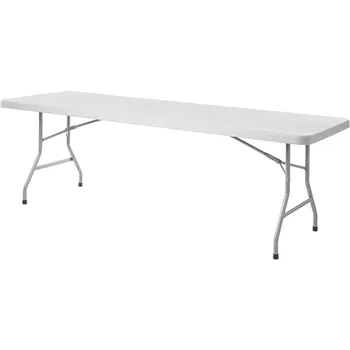 Office Star Resin многофункционална правоъгълна сгъваема маса за вътрешна или външна употреба, 8 фута сгъваема маса