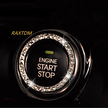 Crystal Car Engine Start Stop Ключодържател за запалване за Toyota RAV4 RAV 4 2019 2020 Централна кутия за съхранение Подлакътник Подлакътник ръкавица Holde