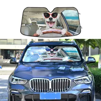 Смешно куче зад волана на кола, авто сенник за кола, аксесоари за кола на предното стъкло, декор на екрана на прозореца за автоматично протектори