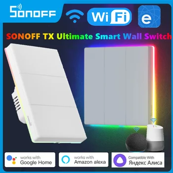NEW SONOFF TX Ultimate T5 интелигентен стенен превключвател Wifi LED Light Edge EWeLink дистанционно управление чрез Alexa Google Yandex Alice Smartthings