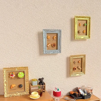 1pc миниатюрни сладкиши стена живопис бисквити стенопис стена картина мебели Начало декор играчка за 1/12 1/6 мащаб Dollhouse аксесоари