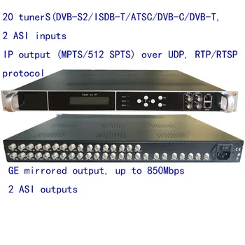 20 DVB-S2 към IP/ASI енкодер, DVB-T/C към IP/ASI, ISDB-T към IP/ASI изход, atsc към IP/ASI енкодер, 1080P многоканален енкодер