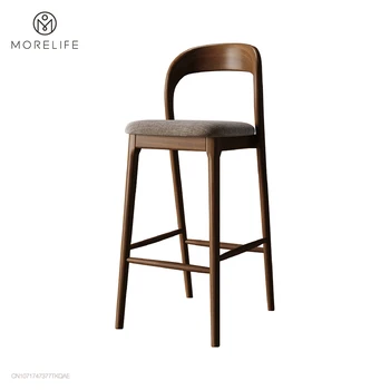 Nordic дизайнер бар стол от масивна дървесина Приемен стол Стол за кафе Обикновено столче за хранене Касиер бюро стол Остров маса Трапезен стол