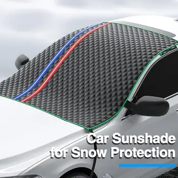 Универсална автомобилна предна покривка Снежна покривка Двойни ремъци Secure Fit алуминиев филмов протектор за зимна слана лед дъжд прах