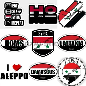 Сирийски герб орел стикер Висококачествена емблема на знамето на Сирия Decal UV защитен флаг на Сирия Sy Decals Scratch Cover стикери