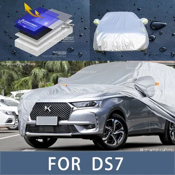 За DS7 външна защита Пълна автомобилна покривка Снежна покривка Сенник Водоустойчив прахоустойчив екстериор Аксесоари за кола