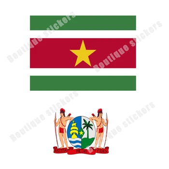 Суринам Национален флаг Национална емблема Лого на ВВС Стикер Cover Scratch водоустойчив Красива апликация броня предното стъкло