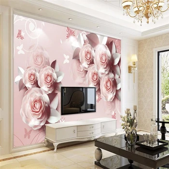beibehang wallpaper-3d background large painting Line art silk roses murales de pared hotel badroom стенопис за хол