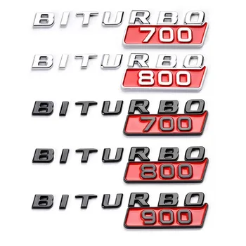 2Pcs 3d ABS Biturbo 700 800 900 Лого кола Fender емблема значка стикер за Mercedes Benz Brabus Biturbo G700 G800 G900 аксесоари