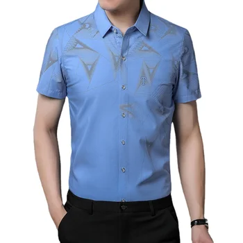2022 Лято Нови висококачествени мъжки къс ръкав отпечатани бизнес ежедневни модни универсални M-4XL ризи