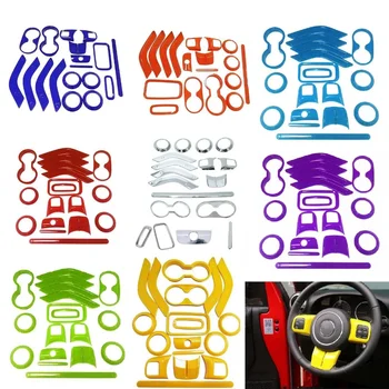 ChuangQian 18Pcs хромиран волан Trim Климатик Vent аксесоари Врати дръжка капак комплекти за Jeep Wrangler JK 9 цветове
