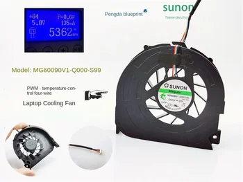 Безшумно калибриране MG60090V1-Q000-S99 Хидравличен 5WW контрол на температурата PWM ноутбук турбо охлаждащ вентилатор