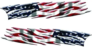 САЩ флаг винил превозно средство авто обвивам лодка кола камион графики ваденки раса флаг пламъци стикери 50