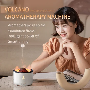 Volcano 3D пламък аромат дифузьор въздушен пулверизатор печка пожар ефект ултразвукова етерично масло ароматерапия машина пламък овлажнител