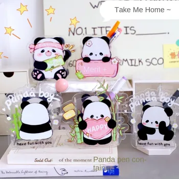 Panda канцеларски материали сладък карикатура писалка притежателя студент десктоп кутия за съхранение контейнер грим четка за съхранение кофа декорация Penholder