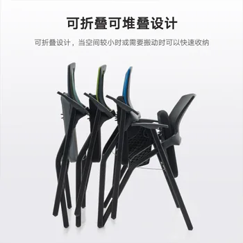 Yuqiang прост стол за обучение офис персонал стол сгъваема мрежа компютър стол с колела отдих стол.