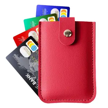 Кожен държач за кредитна карта Кожен държач за визитни картички Многопластова издърпваща се чанта за карти Преносима ултра-тънка чанта за монети за мъже и