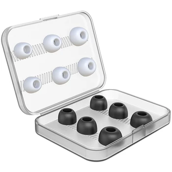 Съвети за уши Замяна на силиконови уши Съвети с преносима кутия за съхранение на AirPods Pro 12 броя