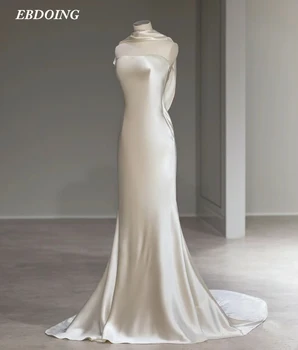 Най-новата сватбена рокля русалка за булката без презрамки оглавник с дълго отворен гръб елегантен по поръчка плюс размери Vestidos De Novias