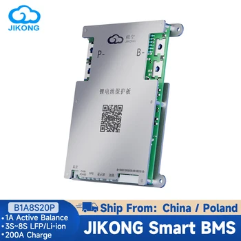 JIKONG Smart BMS B1A8S20P с 1A активен баланс топлина CAN RS485 3S ~ 8S 200A LiFePo4 литиево-йонна LTO батерия Smart JK BMS