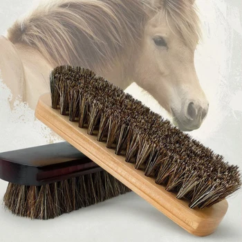 1Pc конски косми дървена четка за полиране на обувки четка за полиране четка за полиране седалка дръжка табло покрив четка за почистване