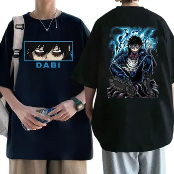 Японско аниме My Hero Academia Todoroki Dabi Graphic T-shirt Tops Male Fashion Trend T Shirts Men Women Manga Oversize Tshirt