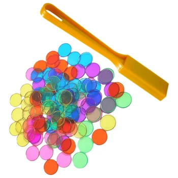 Прозрачен диск учебни помагала Магнитна пръчка чипове броене образователни играчки играчки кръг сортиране за деца стик