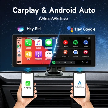 Universal 10.26 инчов Bluetooth кола радио мултимедиен видео плейър вграден автомобил рекордер камера подкрепа безжичен CarPlay Android A