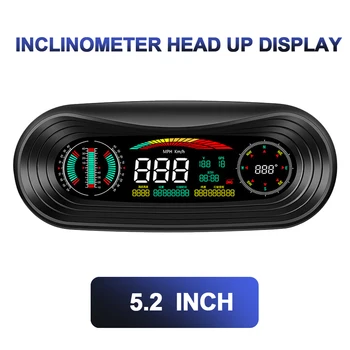 5.2 инча Екран GPS HUD цифрови измервателни уреди Кола главата нагоре дисплей Авто електроника аксесоари KM/h MPH Скоростомер за аларма за превишаване на скоростта