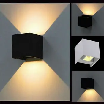 10W 12W COB модерен кратък куб регулируем повърхностно монтиран LED стенна лампа Външна водоустойчива стена светлина градинска светлина Sconce