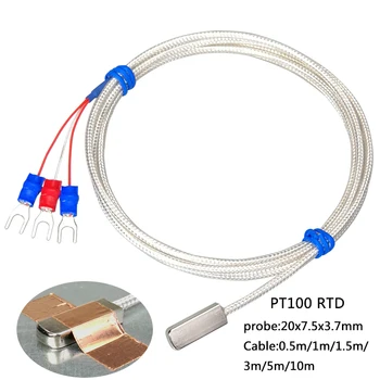  неръждаема стомана PT100 \ K Поставен тип Повърхностно измерване на температурата на пластира Сензор 1-20m екраниран кабел 3 Термично съпротивление на проводника