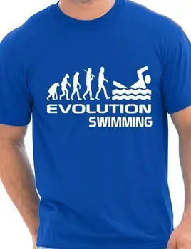 Men Evolution Of Swimmer Sport Mens T Shirt Gift Повече размер и цветове