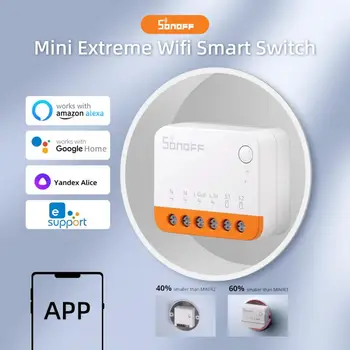 SONOFF MINIR4 WiFi Smart Switch 2 Way Control Mini Extreme Smart Home Relay Support R5 S-MATE Voice for Alexa Alice Google Home