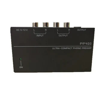 US/EUstandard PP400 Phonograph Preamplifie Ultra-Compact Phono Preamp With RCA 1/4 inch Support TRS Interface For Active Speaker