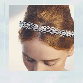 Сладки перли Принцеса Циркон Булки Корони Диадеми Кристални булчински ленти за глава Сватбени аксесоари за коса