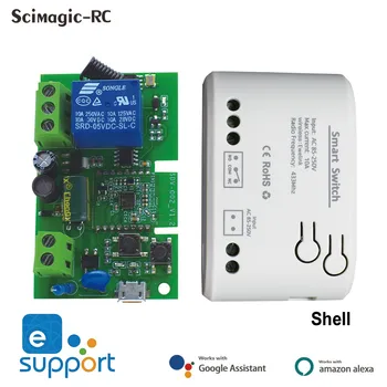 EWelink Wifi превключвател 1CH релеен модул RF контрол светлинен превключвател таймер гласов APP дистанционно управление интелигентен домашен прекъсвач