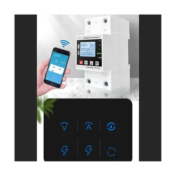 63A WiFi Smart Earth Leakage Over Under Voltage Protector Relay Circuit Breaker Timer Energy Powers KWh Meter