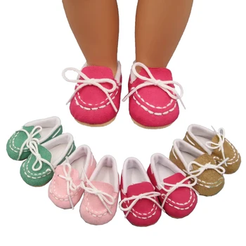 7cm Бебешки обувки за кукла годни 43 см играчка новородено кукла аксесоари и американски обувки за кукли Бяло, розово, розово,