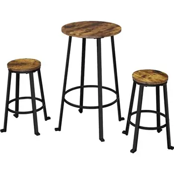 бар маса комплект 3-парче кръгла кръчма маса комплект бар маса и бар столове комплект от 2