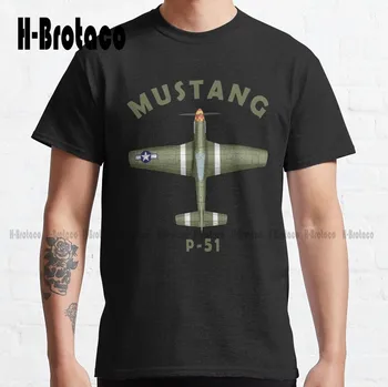  P-51 Mustang Blueprint Класическа тениска Мъжка смешна тениска Модна тениска Лятна Xs-5Xl Дишаща памучна персонализирана подарък Нова