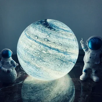 Creative Planet Night Light подарък за рожден ден стъклен капак Сатурн лампа Луна нощно шкафче