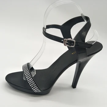 LAIJIANJINXIA Нов 13CM / 5inches PU горната мода секси екзотични висок ток платформа парти жени сандали полюс танц обувки N027