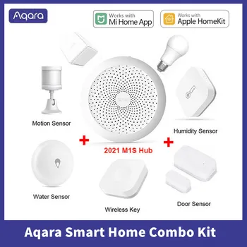 Aqara Smart Home комплекти Gateway Hub M1S Безжичен превключвател лампа Сензор за температура на движение на вратата Mihome дистанционно управление